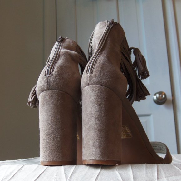 Jeffrey Campbell Formosa Taupe Suede Heels sz 8 - Picture 6 of 9